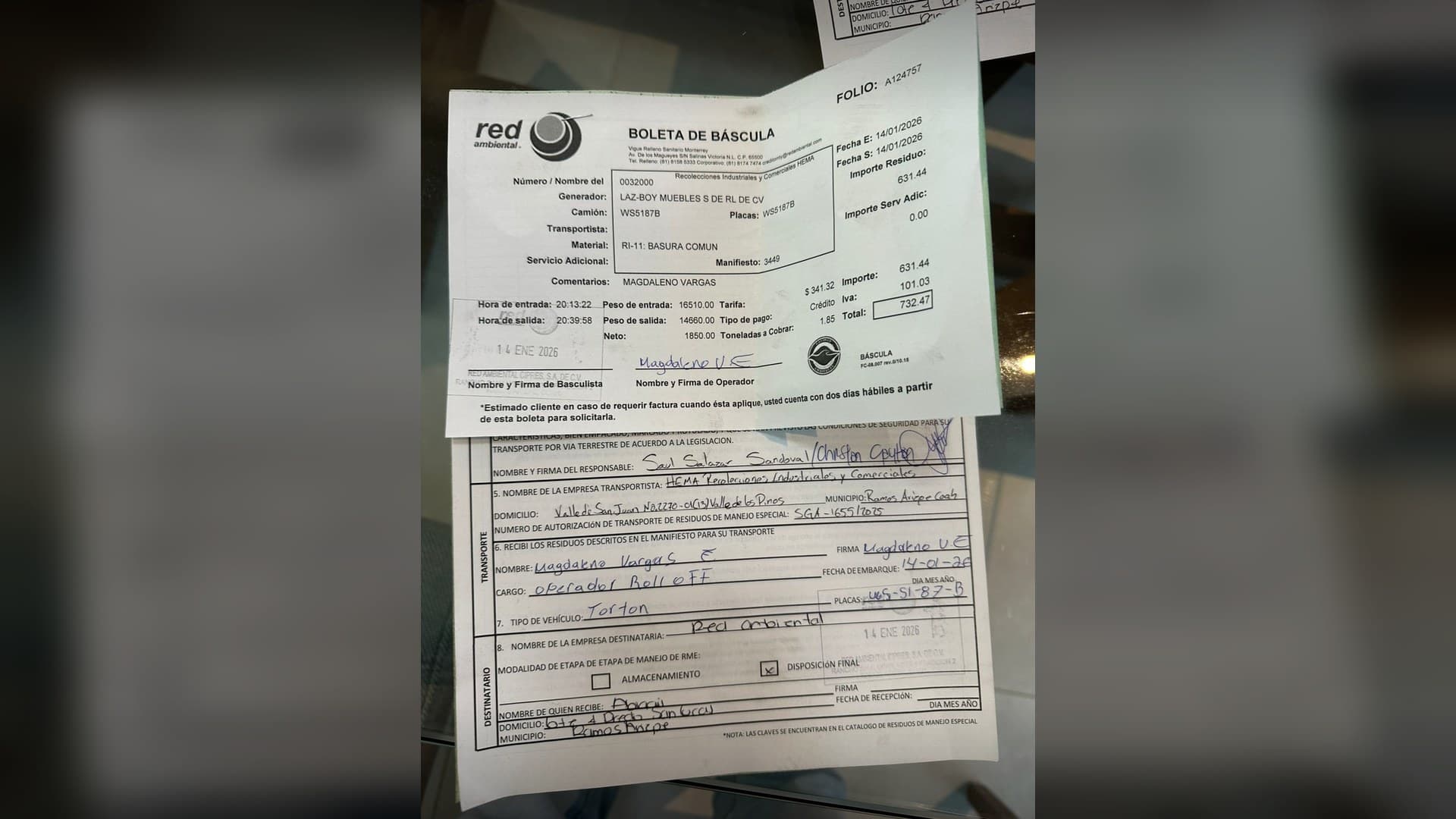 Portada del analizador OCR de documentos — boleta de báscula en proceso